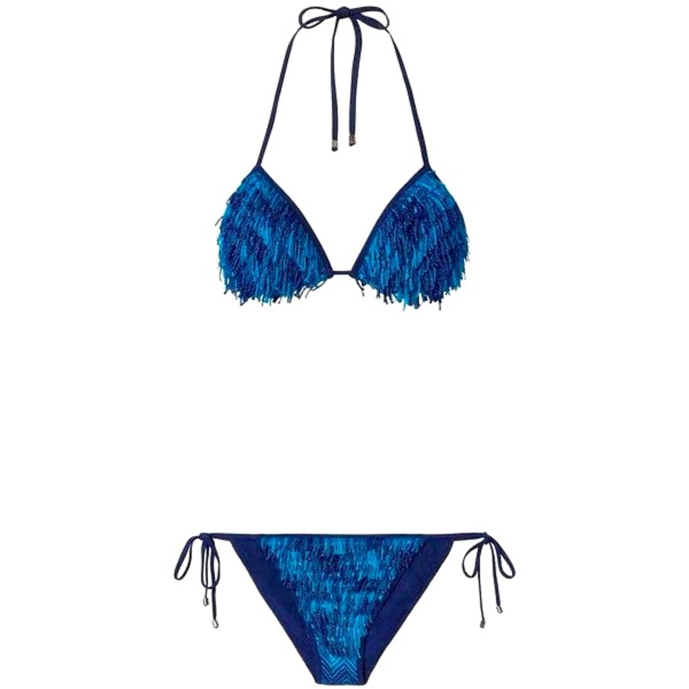 MISSONI Mare Blue Fringe Bikini NWT